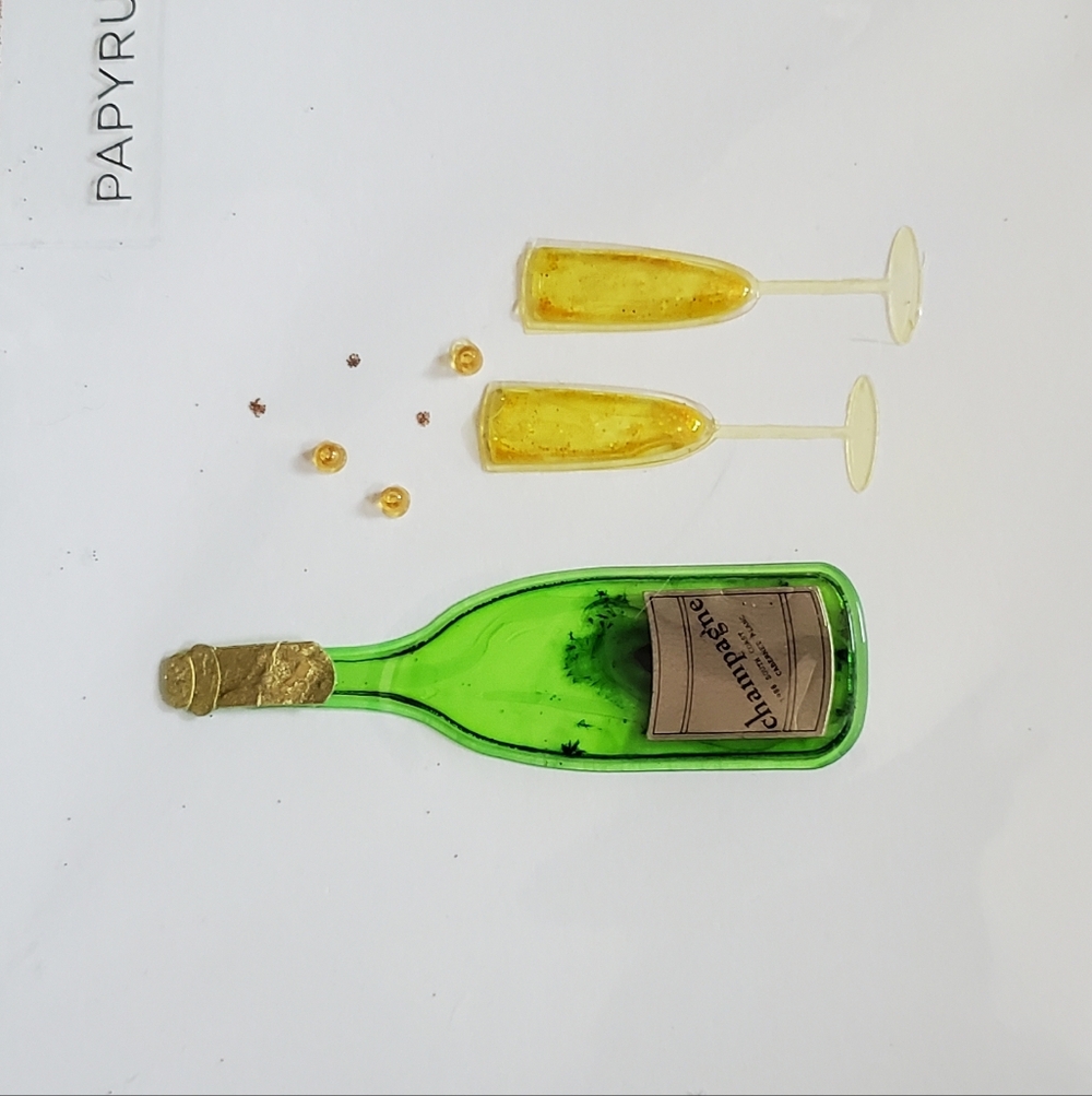 Couple Anniversary Champagne & Glasses Papyrus Card - Picture 5 of 5